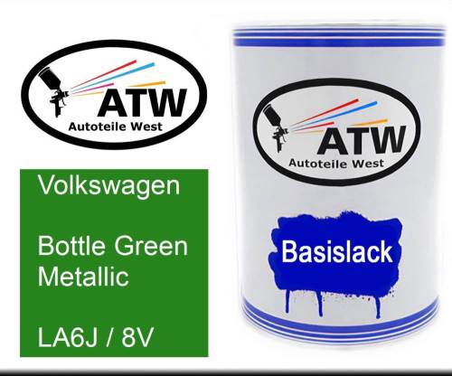 Volkswagen, Bottle Green Metallic, LA6J / 8V: 500ml Lackdose, von ATW Autoteile West.
